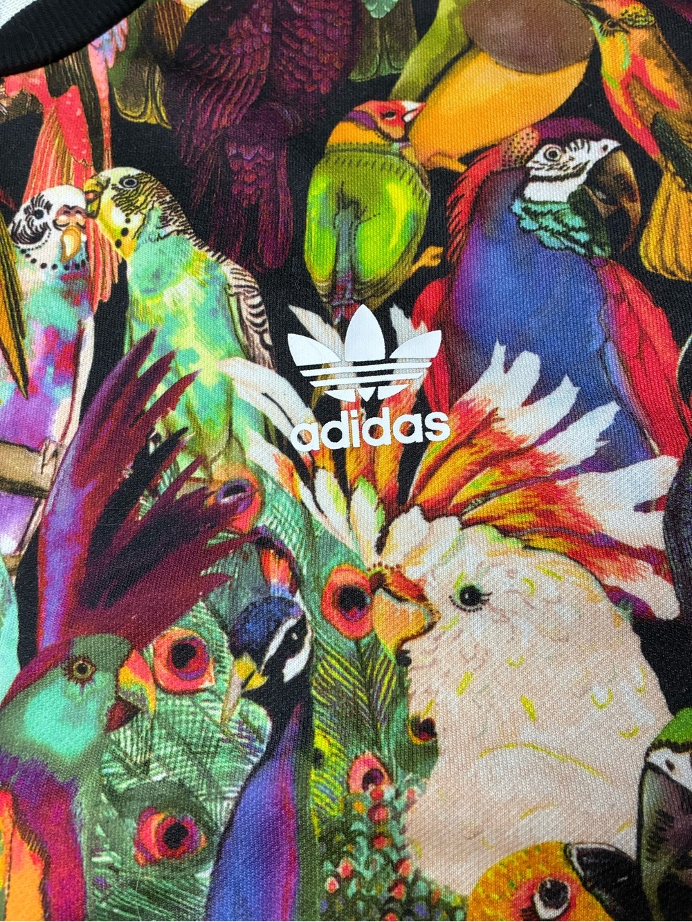 Adidas Originals Passaredo Tropical Birds Parrot Sweatshirt | Women's M UK 14 - Picture 2 of 5